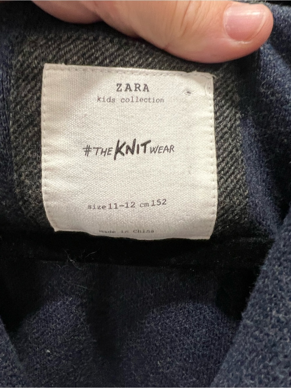 Zara Kids Knit Blazer Cardigan Navy Blue Size 11/12 (152) - Picture 3 of 9